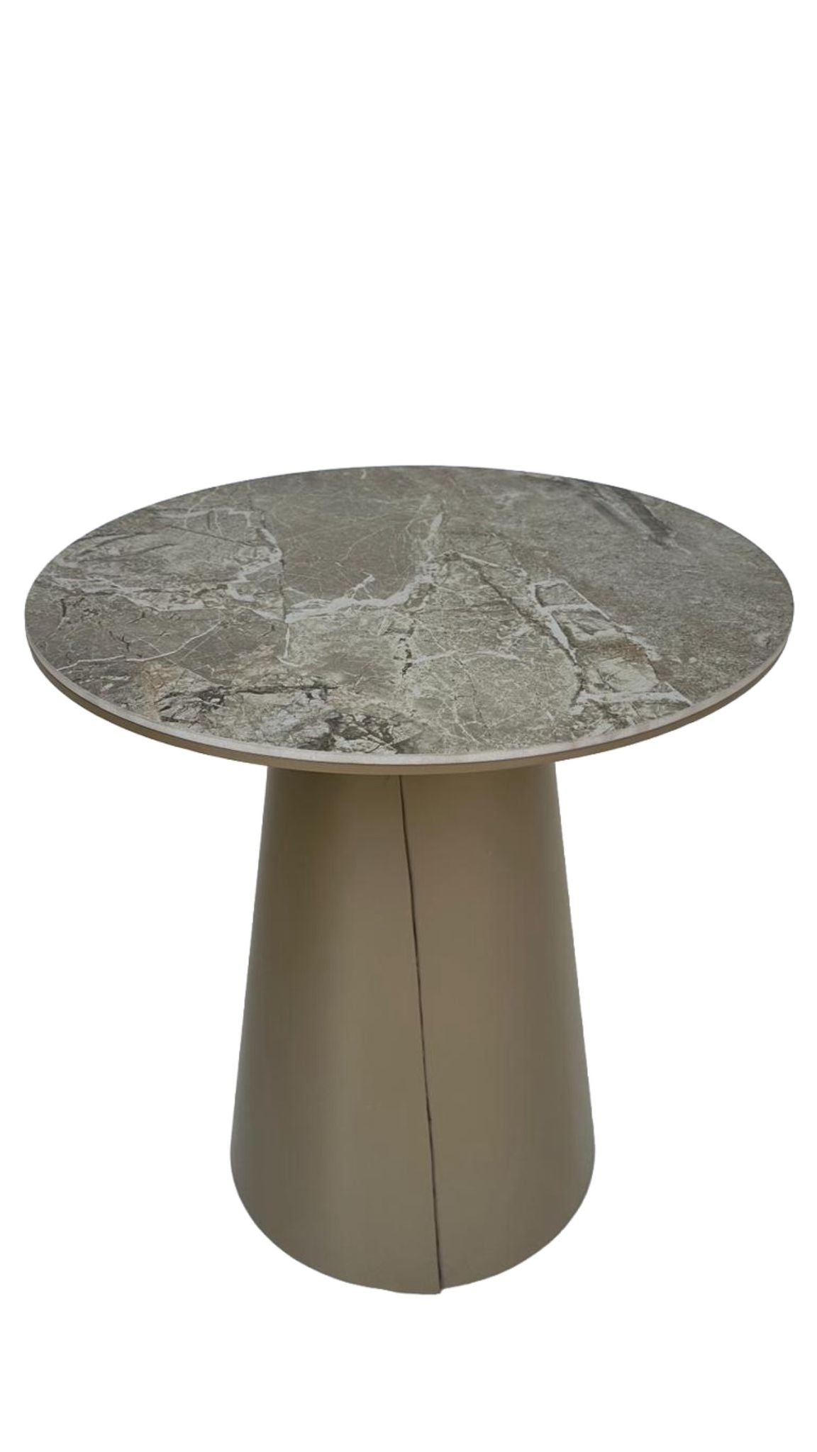 Couchtisch-Set rund Keramikplatte mit konischem Metallsockel – CT2425 – Ahié