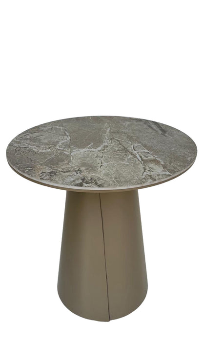 Couchtisch-Set rund Keramikplatte mit konischem Metallsockel – CT2425 – Ahié