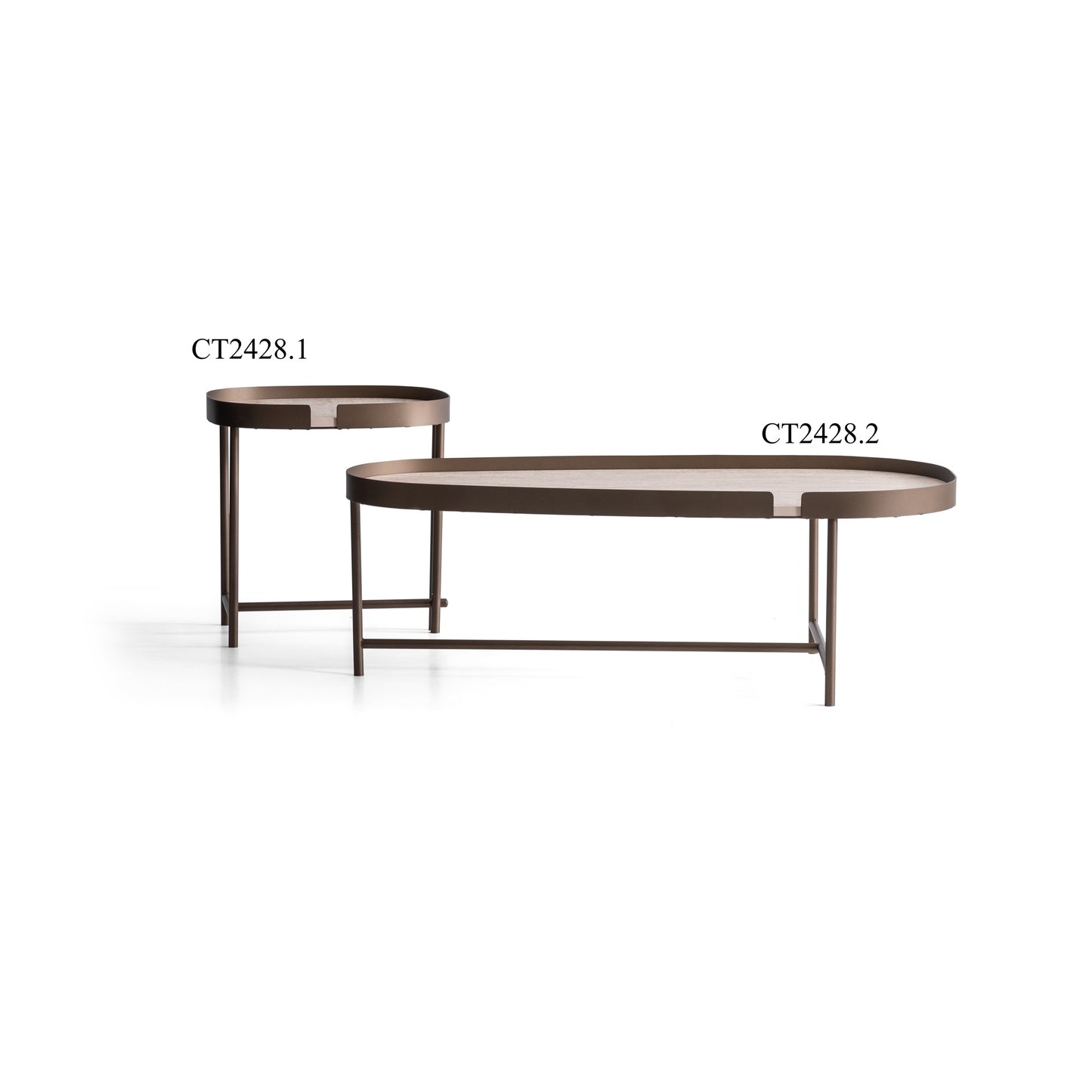Couchtisch-Set Marmoroptik-Platte auf Messingoptik – CT2428 – Ahié