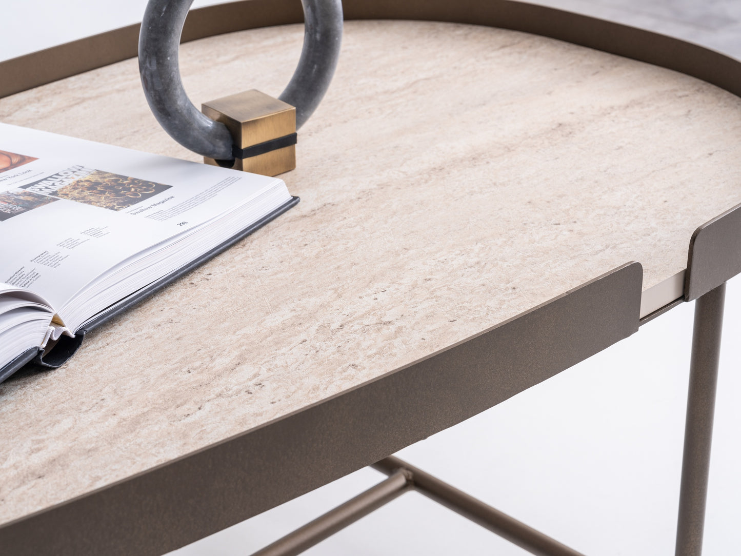 Couchtisch-Set Marmoroptik-Platte auf Messingoptik – CT2428 – Ahié
