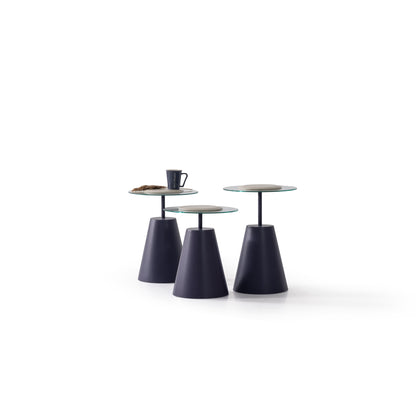 Beistelltisch-Trio Furnier und Glasplatte – CT2436 – Ahié