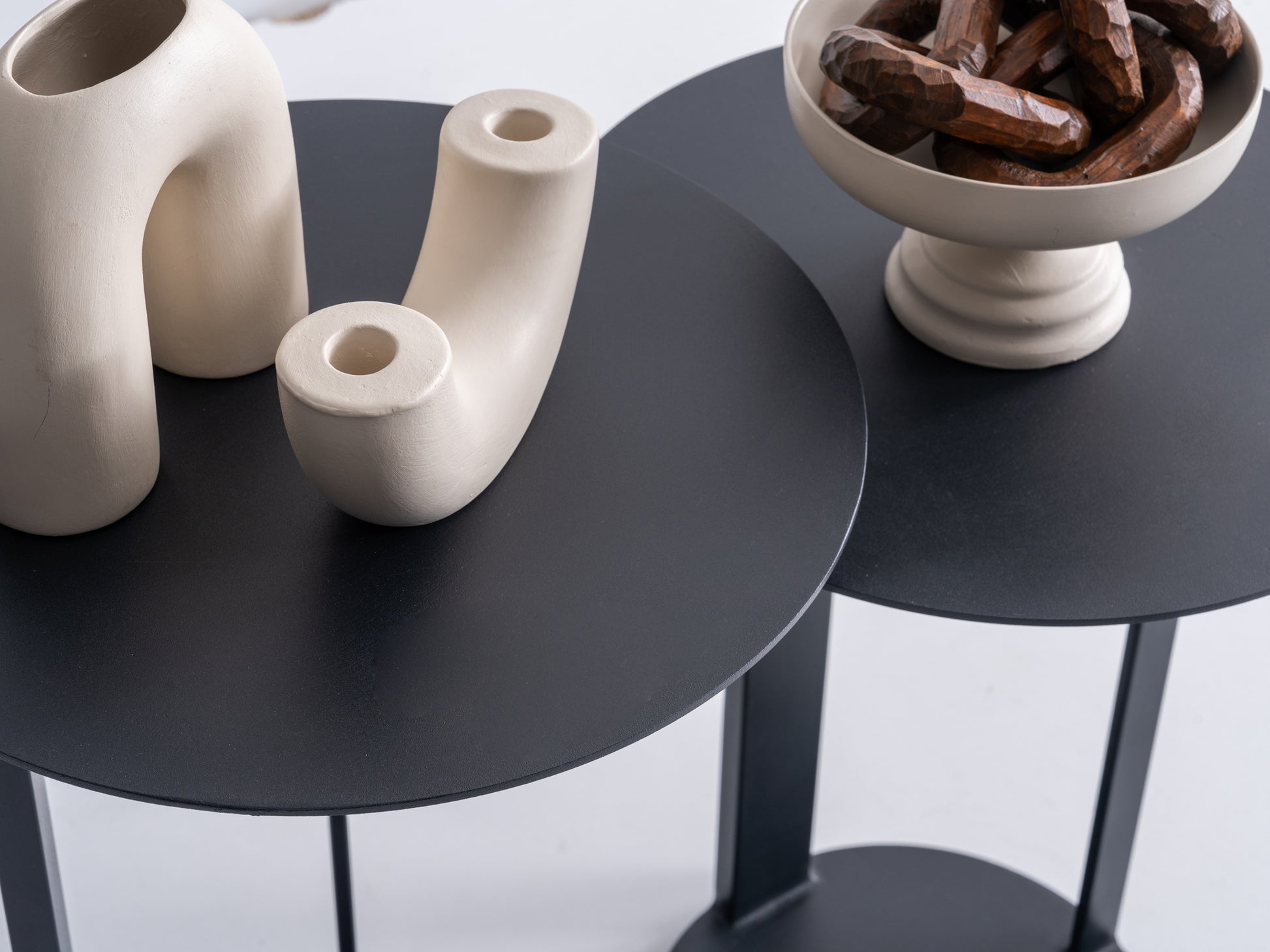 Beistelltisch-Set pulverbeschichtetes Metall zweiteilig – CT2442 – Ahié