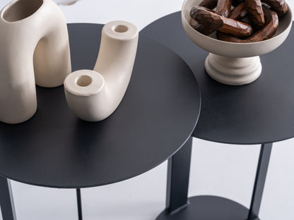 Beistelltisch-Set pulverbeschichtetes Metall zweiteilig – CT2442 – Ahié