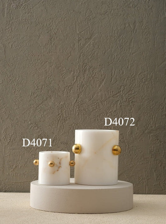 Marmorvasen 2er-Set mit Kugeldetail – Ahié