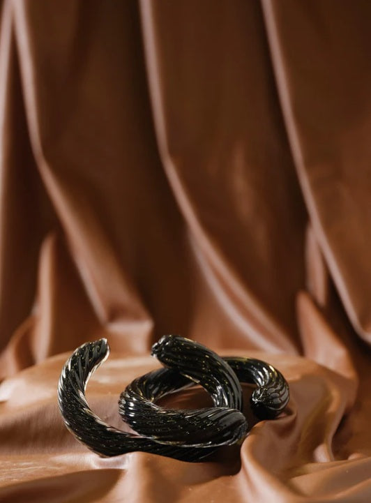 Muranoglas-Kette in Schwarz und Rauch – Ahié