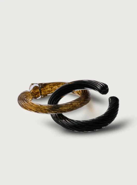 Muranoglas-Kette in Schwarz und Honig – Ahié