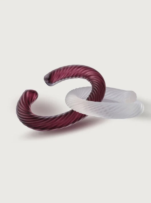 Muranoglas-Kette in Bordeaux und Weiss – Ahié