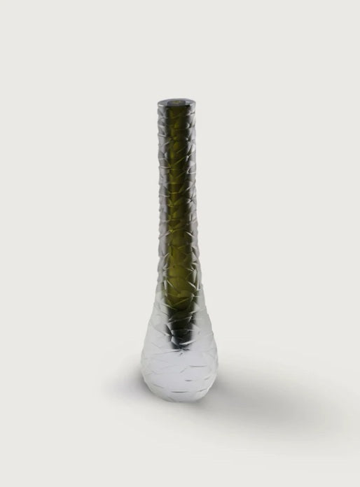 Schlanke Murano-Vase mit Steinbasis – Ahié
