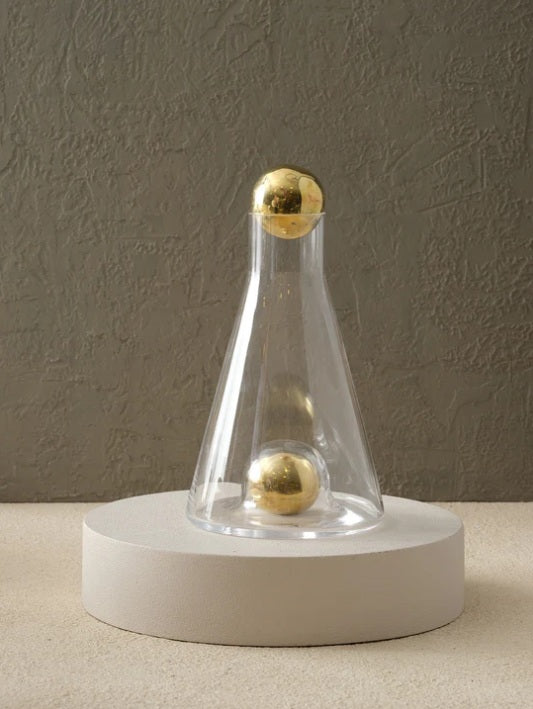 Konischer Glasflakon hoch mit Kugeldetail – Ahié