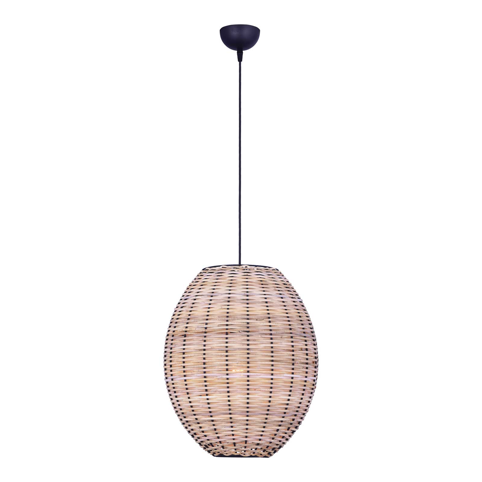 Pendelleuchte Rattan Korbschirm oval vertikal Esstisch Schweiz – Ahié