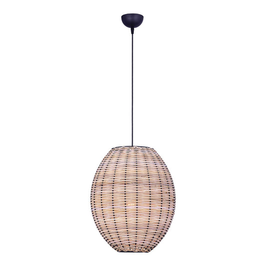 Pendelleuchte Rattan Korbschirm oval vertikal Esstisch Schweiz – Ahié