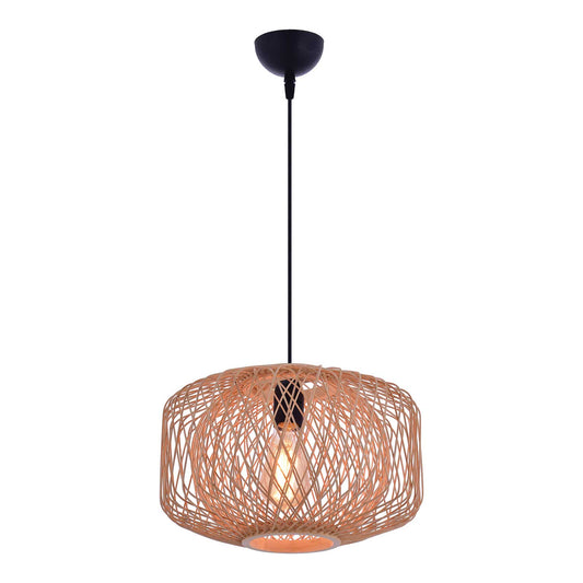 Pendelleuchte Rattan Zylinder Gitter Lichtmuster Esstisch Schweiz – Ahié