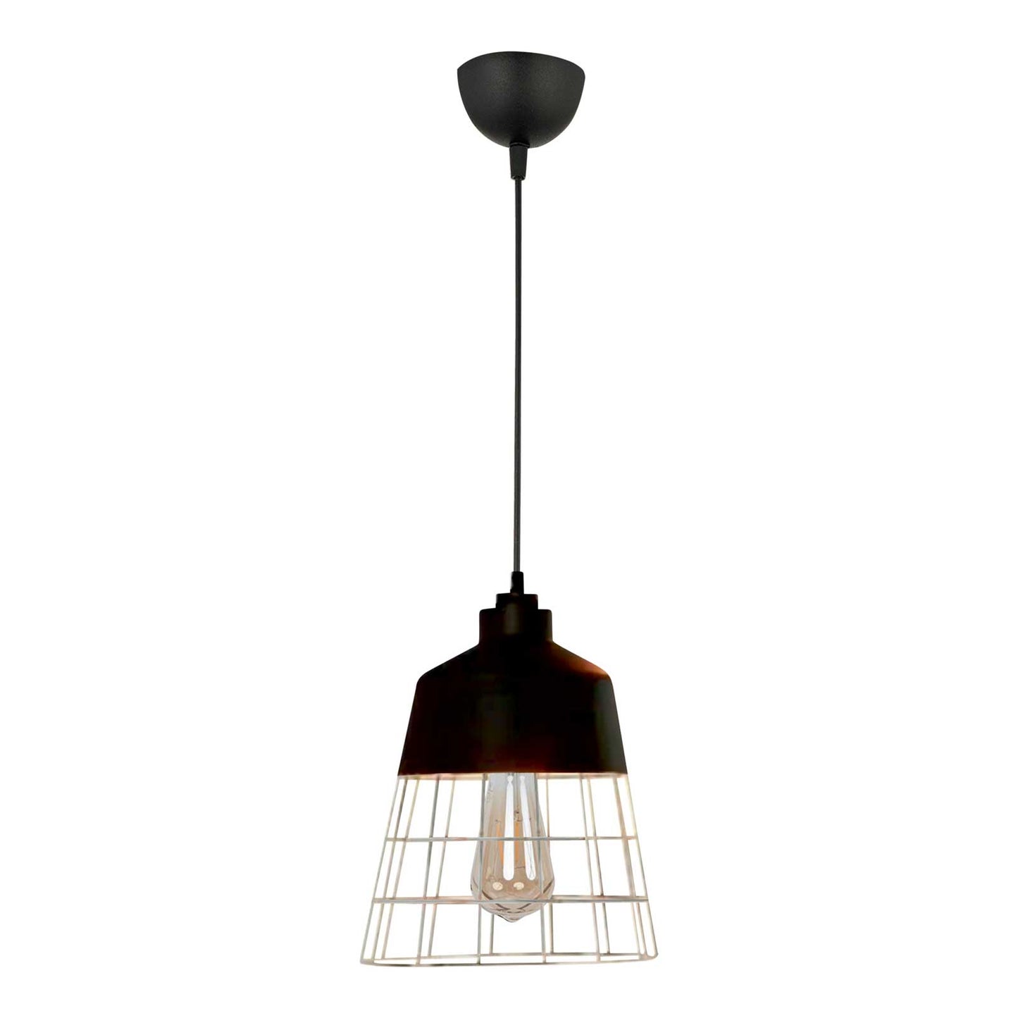 Pendelleuchte Metall Gitterkorb konisch Esstisch Industrial Schweiz – Ahié