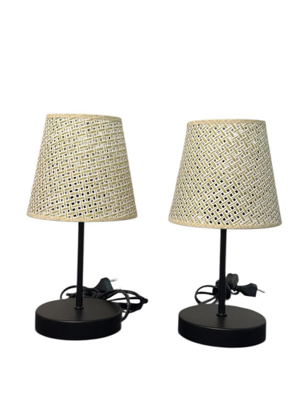 Tischleuchte konischer Rattanschirm Nachttisch Sideboard Schweiz – Ahié