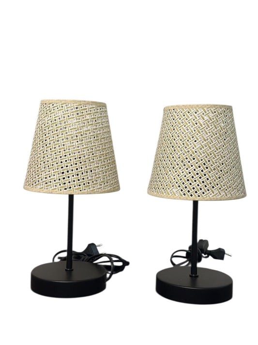 Tischleuchte konischer Rattanschirm Nachttisch Sideboard Schweiz – Ahié