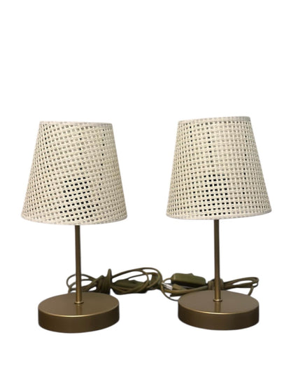 Tischleuchte konischer Rattanschirm Nachttisch Sideboard Schweiz – Ahié