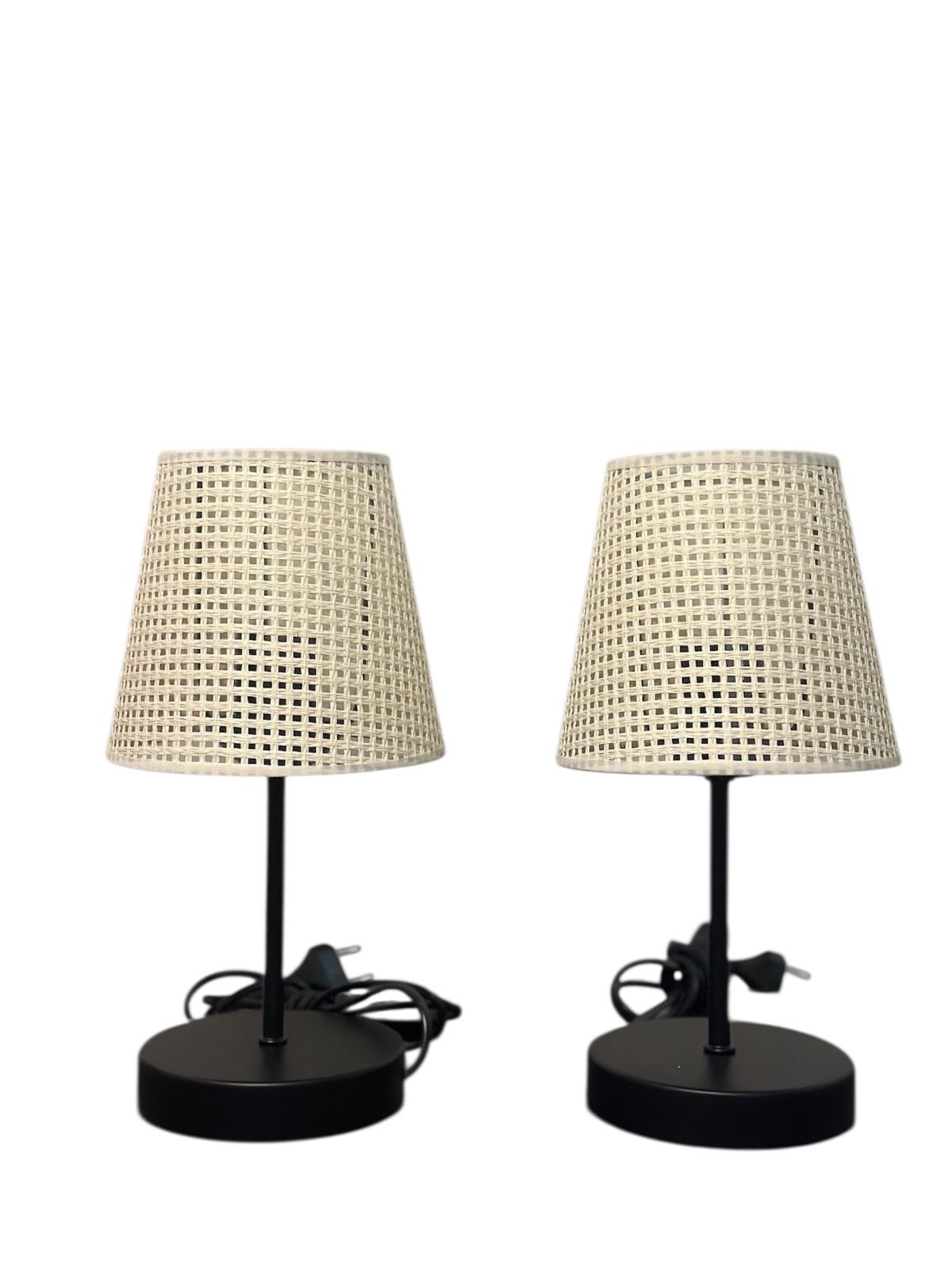 Tischleuchte konischer Rattanschirm Nachttisch Sideboard Schweiz – Ahié