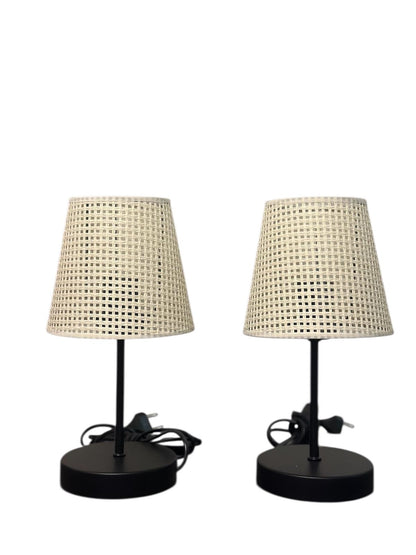 Tischleuchte konischer Rattanschirm Nachttisch Sideboard Schweiz – Ahié