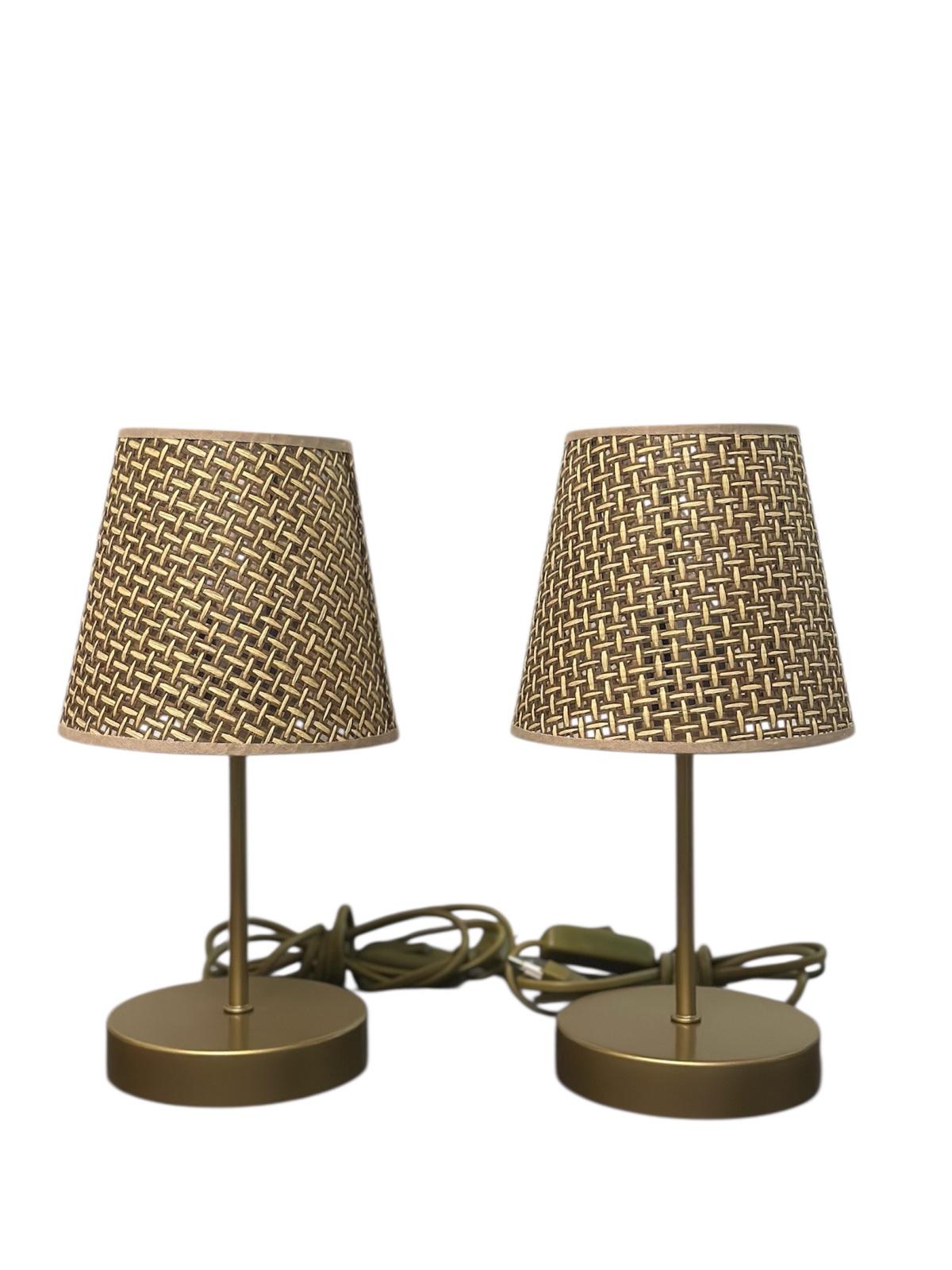 Tischleuchte konischer Rattanschirm Nachttisch Sideboard Schweiz – Ahié