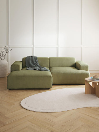 S0103 Ecksofa aus Feincord-Samt
