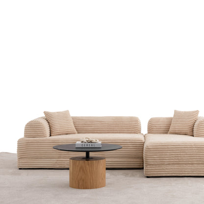 S0106 Ecksofa aus Feincord-Stoff