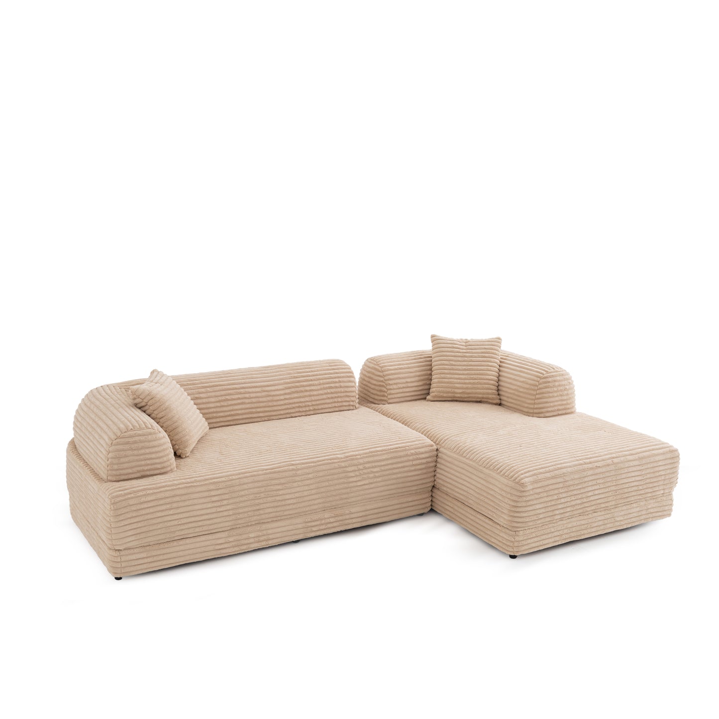 S0106 Ecksofa aus Feincord-Stoff