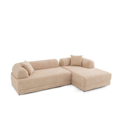 S0106 Ecksofa aus Feincord-Stoff
