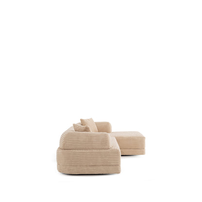 S0106 Ecksofa aus Feincord-Stoff