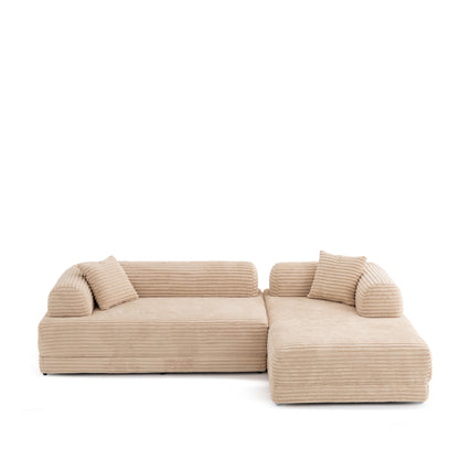 S0106 Ecksofa aus Feincord-Stoff