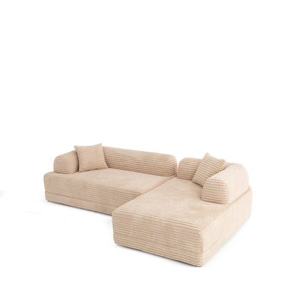 S0106 Ecksofa aus Feincord-Stoff