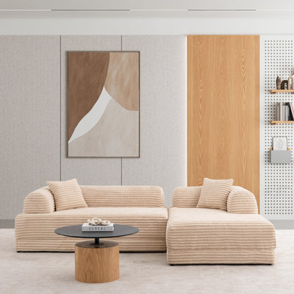 S0106 Ecksofa aus Feincord-Stoff