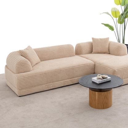S0106 Ecksofa aus Feincord-Stoff