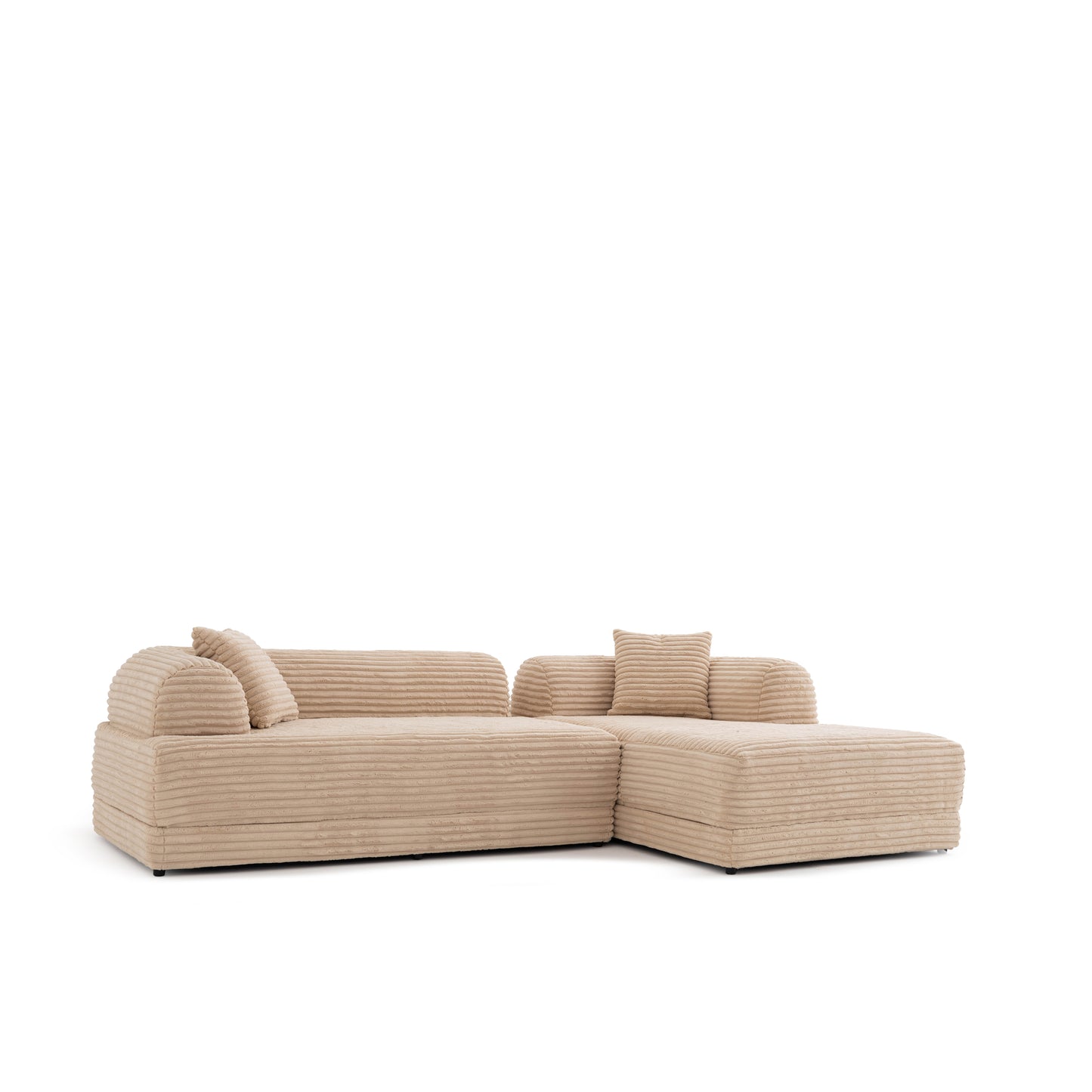 S0106 Ecksofa aus Feincord-Stoff