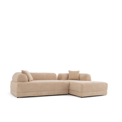 S0106 Ecksofa aus Feincord-Stoff