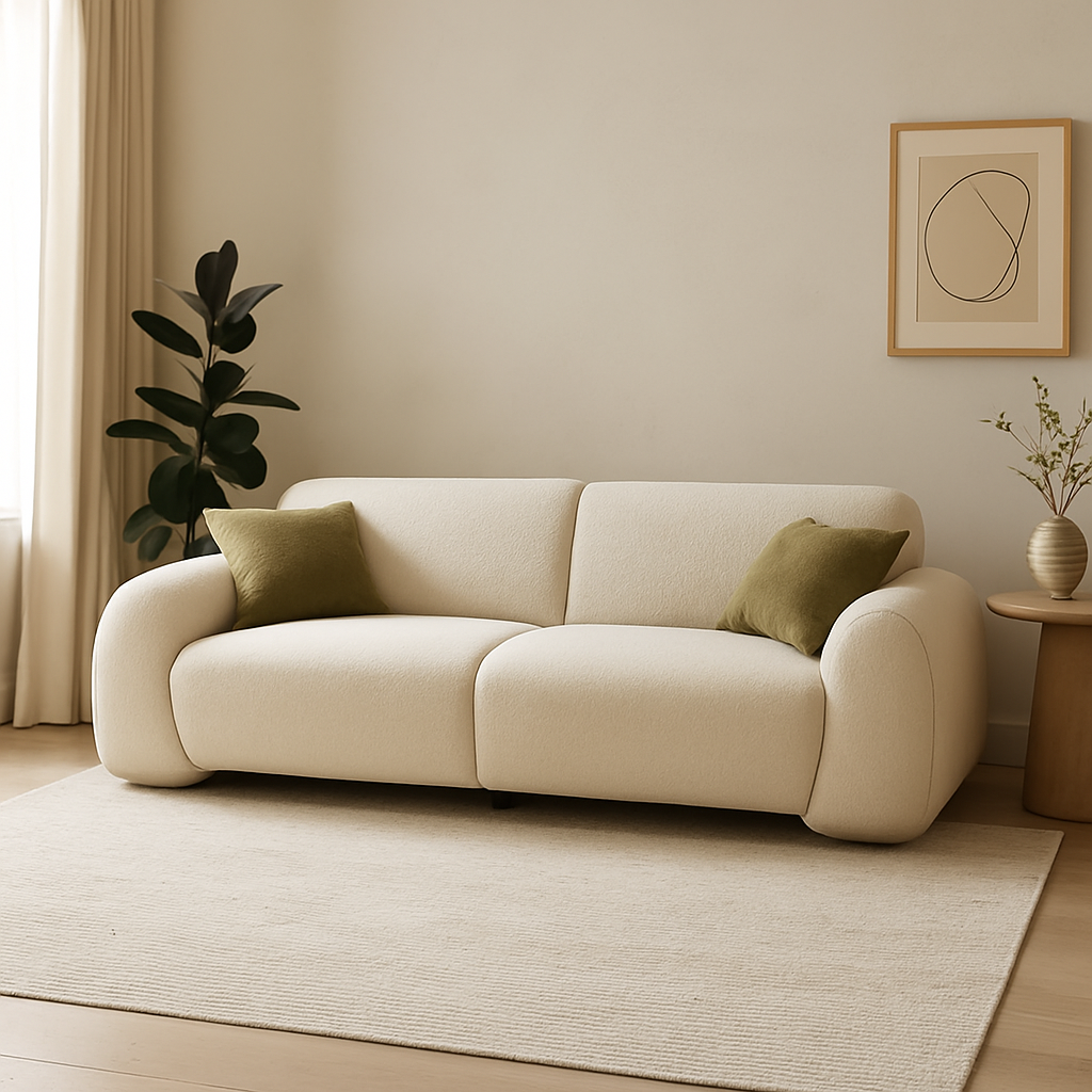 S0703 Gemütlichs Bouclé-Sofa