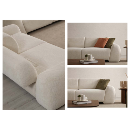 S0703 Gemütlichs Bouclé-Sofa
