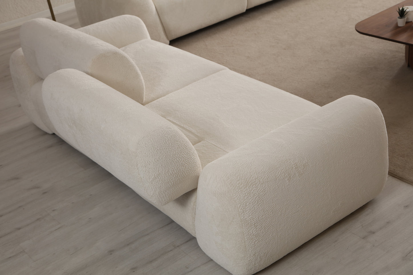S0703 Gemütlichs Bouclé-Sofa