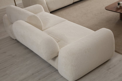 S0703 Gemütlichs Bouclé-Sofa