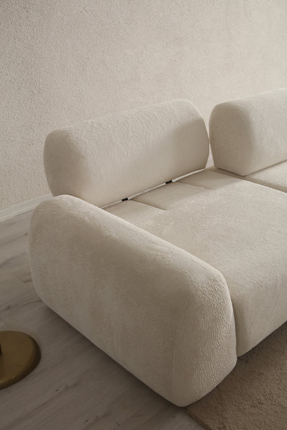 S0703 Gemütlichs Bouclé-Sofa