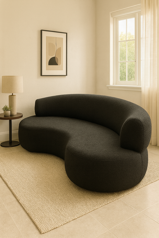 S2006 Geschwungenes Bouclé-Sofa