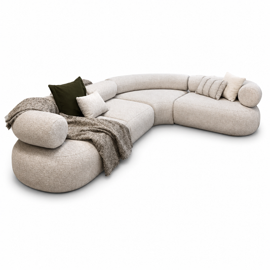 Sofa mit ausgeformten Polsterkörpern