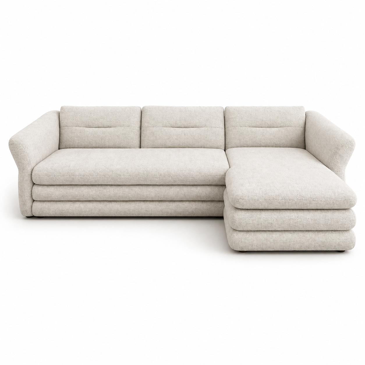 Sofa sichtbare Polstergliederung Multiplex Buche Stoff Wohnzimmer Schweiz – Ahié