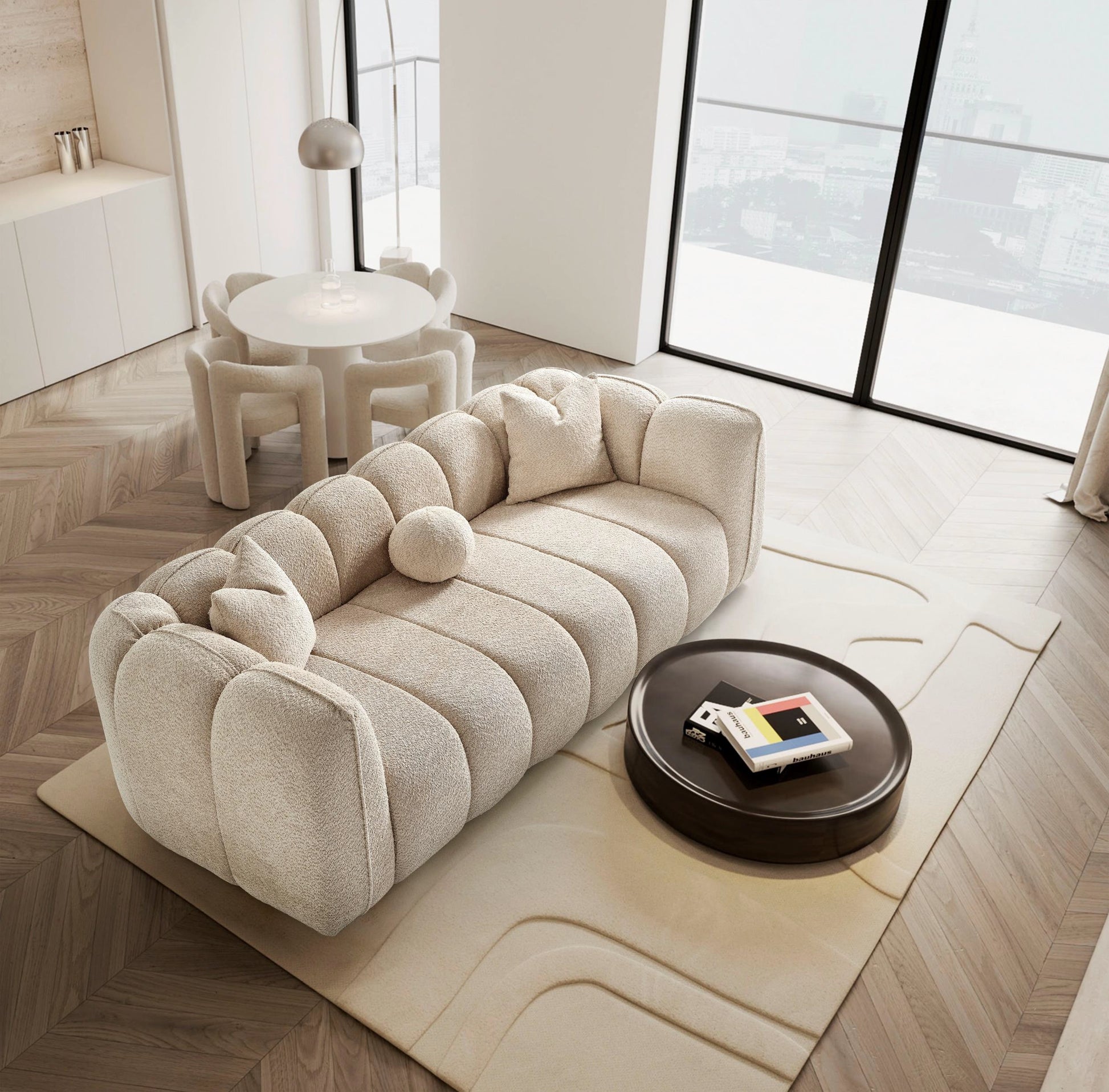 Sofa mit klar gefassten Polsterkörpern – Ahié