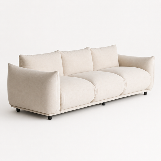 Sofa sichtbare Polstergliederung Multiplex Buche Stoff Wohnzimmer Schweiz – Ahié