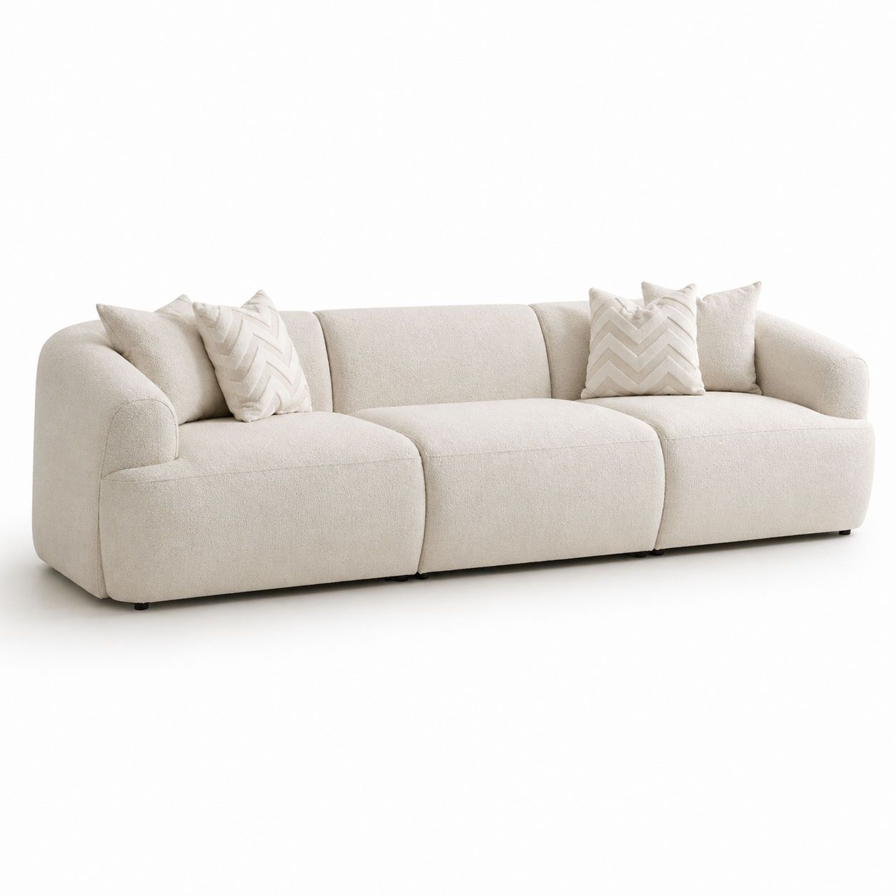 3-Sitzer Sofa sichtbare Polstergliederung Multiplex Buche Stoff Schweiz – Ahié