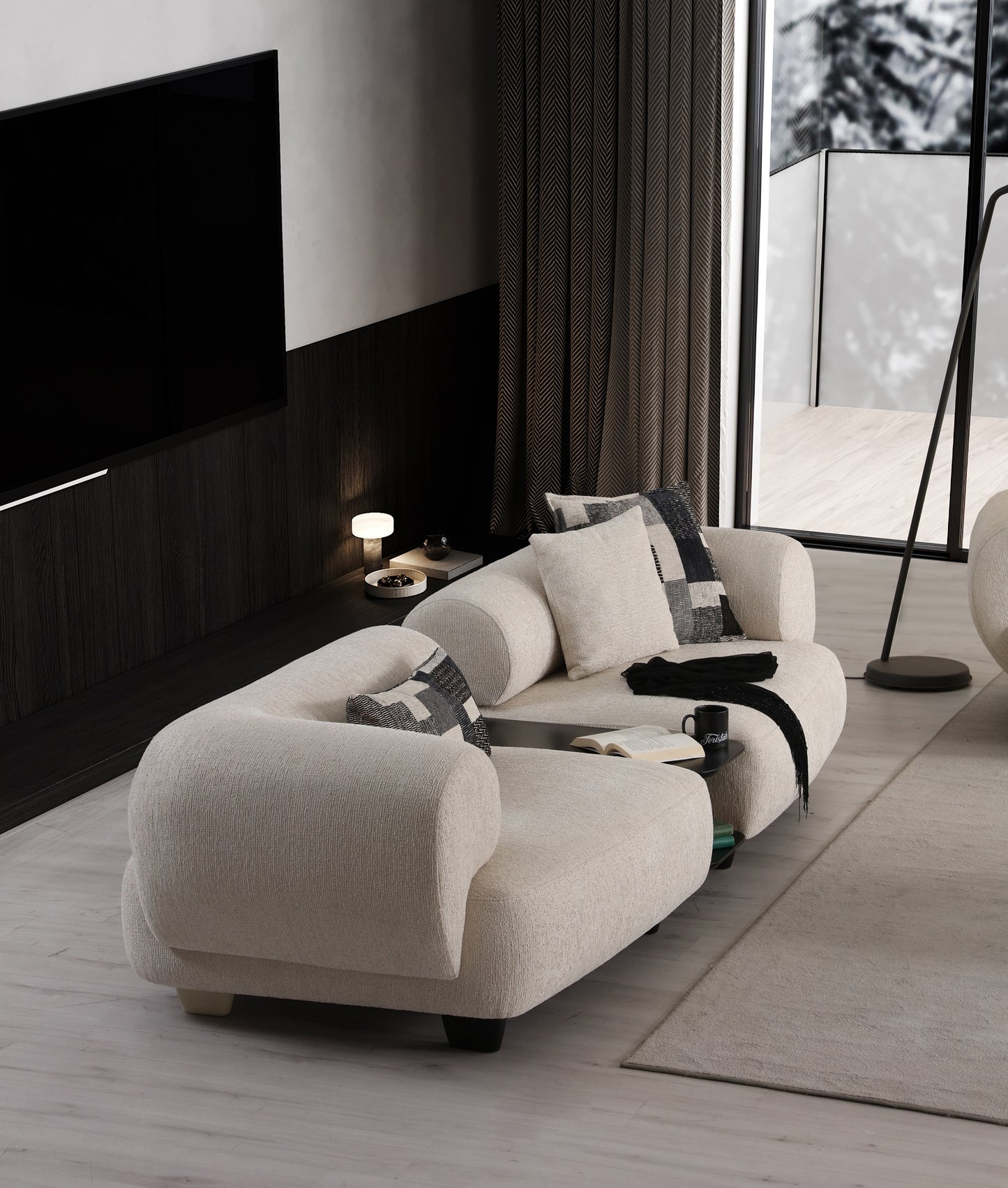 4-Sitzer Sofa mit langer Sitzbahn – Ahié
