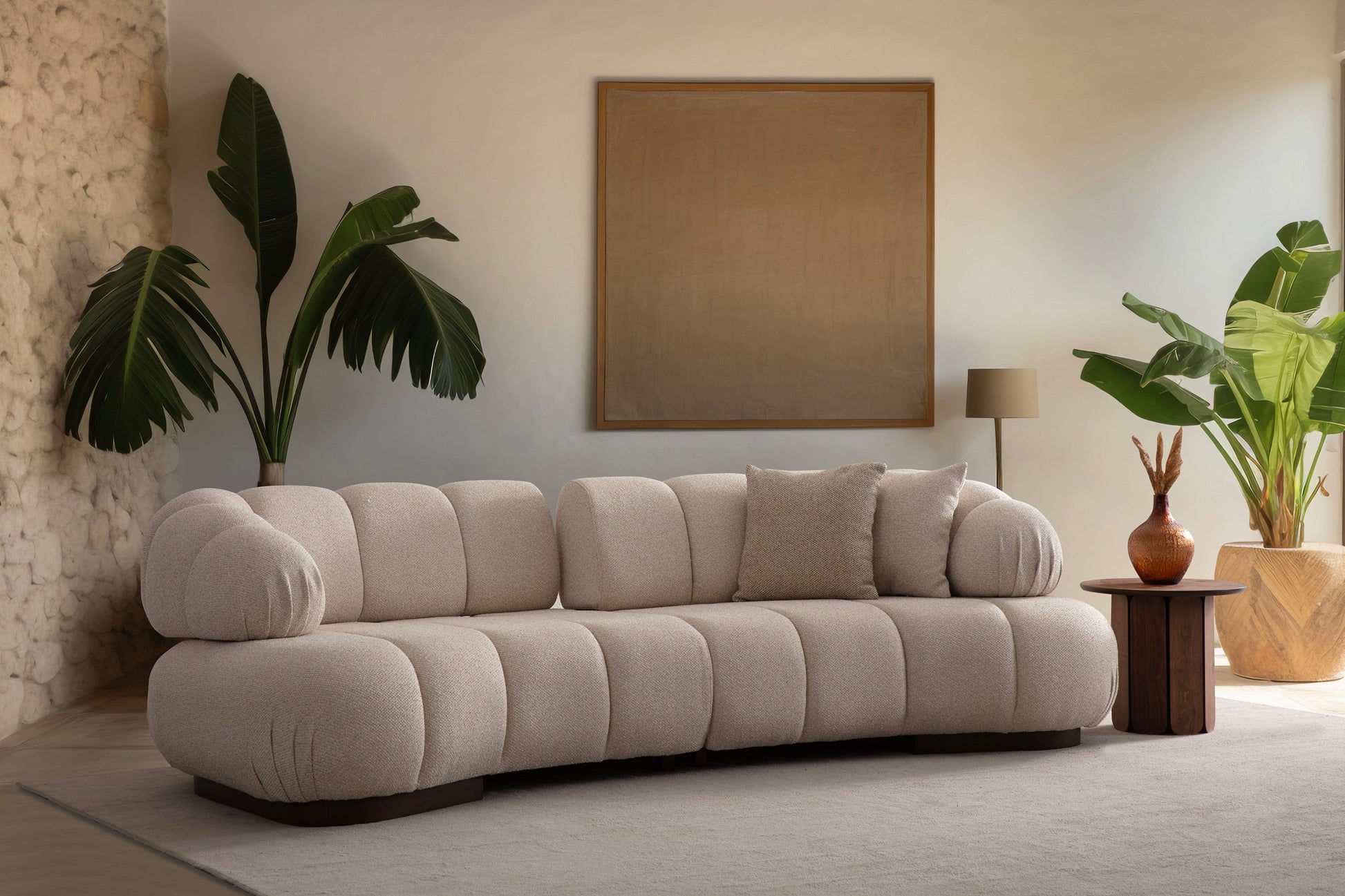 3-Sitzer Sofa mit seitlich deutlich gepolsterten Armlehnen – Ahié