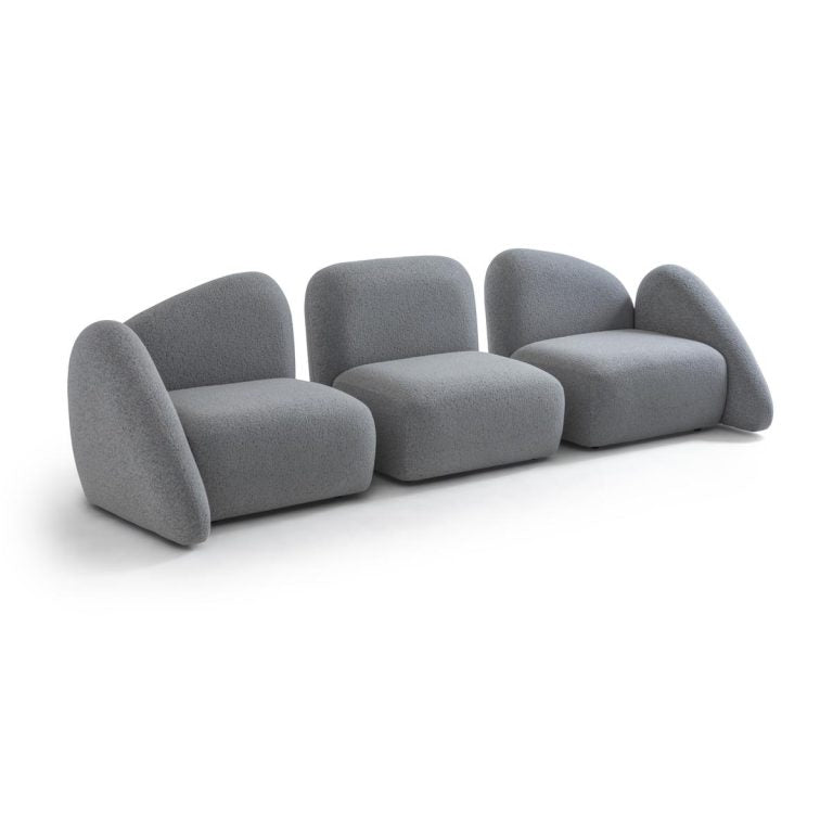 3-Sitzer Sofa mit weich aufgebauschtem Polstervolumen und langer Sitzbahn in Variante 1 – Ahié