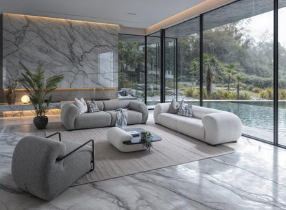 3-Sitzer Sofa mit deutlich ausgeformten Polsterkörpern – Ahié