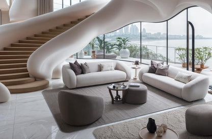 3-Sitzer Sofa mit offen angelegter Sitzfläche und langer Sitzbahn – Ahié